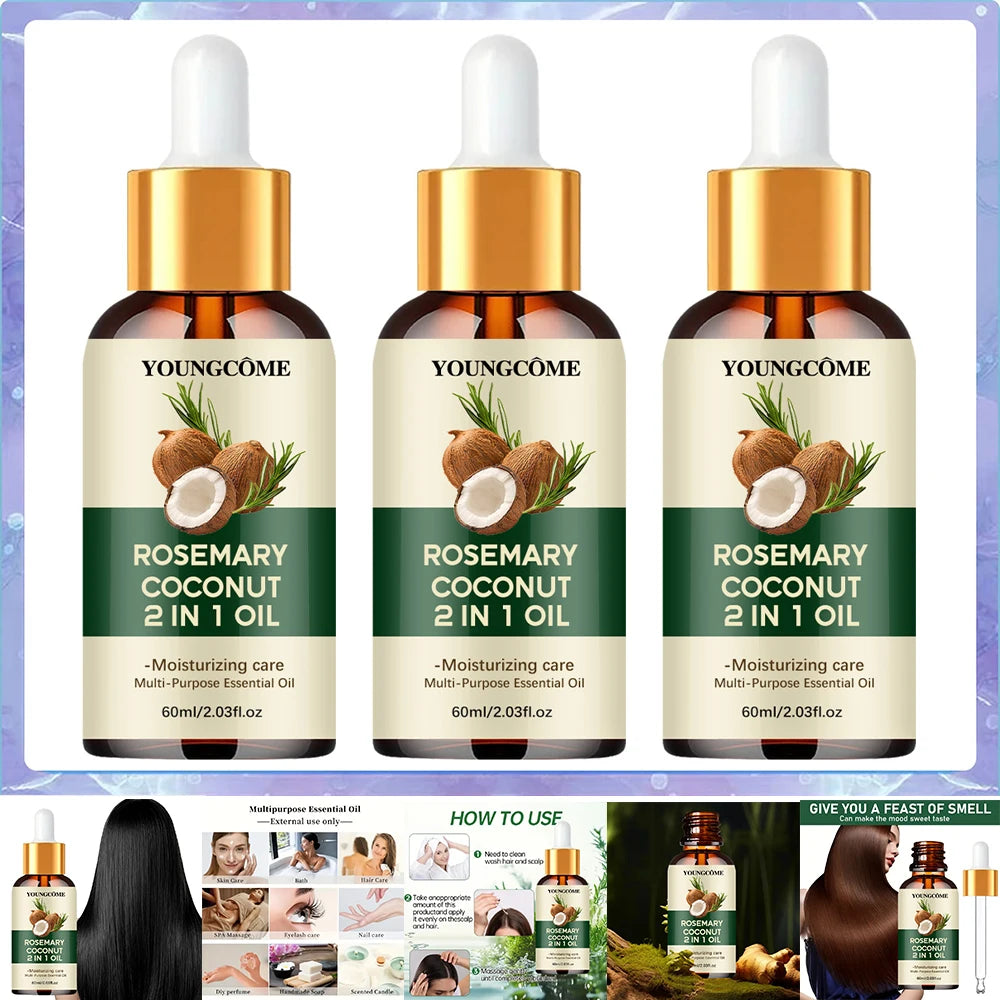 Huile Capillaire Romarin & Coco – Fortifie et Nourrit les Cheveux