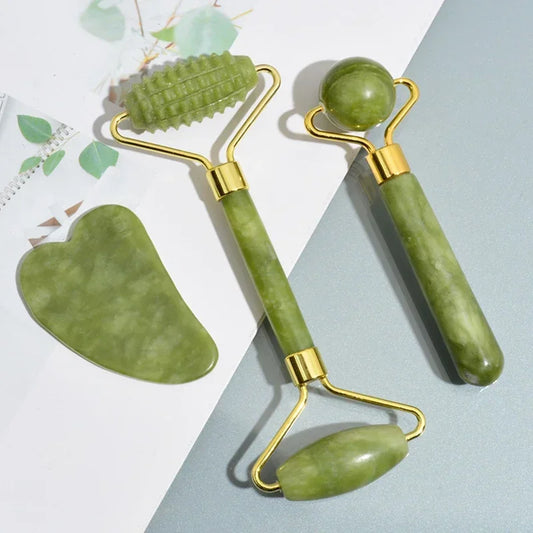 Set Roller Jade + Gua Sha — Rituel Anti-rides & Drainage