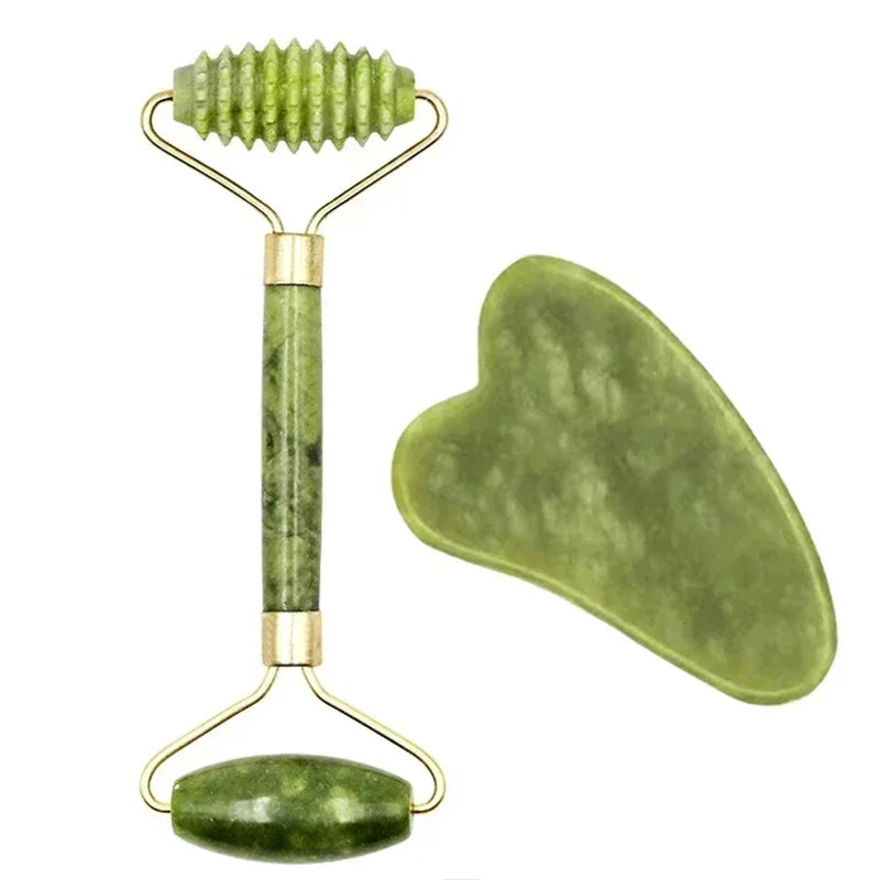 Set Roller Jade + Gua Sha — Rituel Anti-rides & Drainage