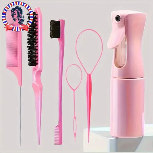 Set de Coiffage 6 en 1 – Brosses, Peigne & Vaporisateur