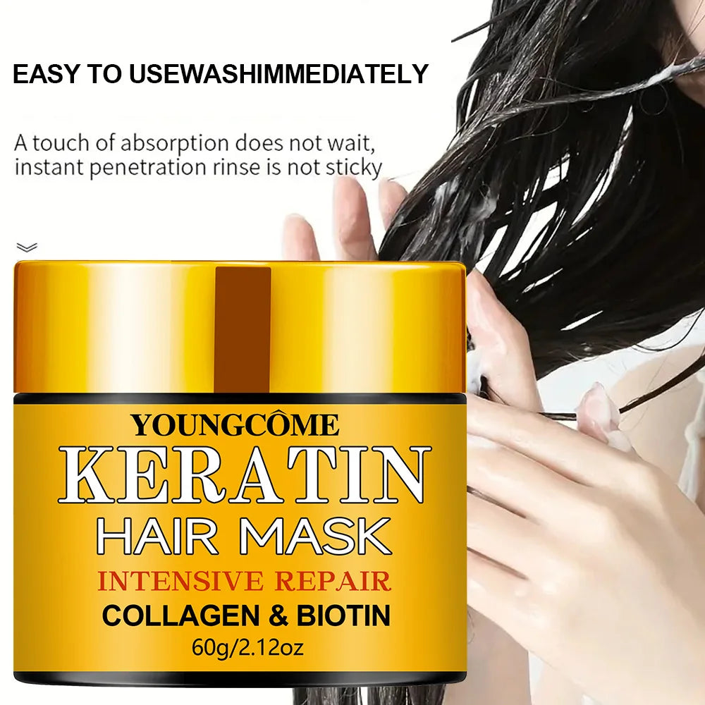 Masque Capillaire Réparateur Biotine, Collagène & Kératine