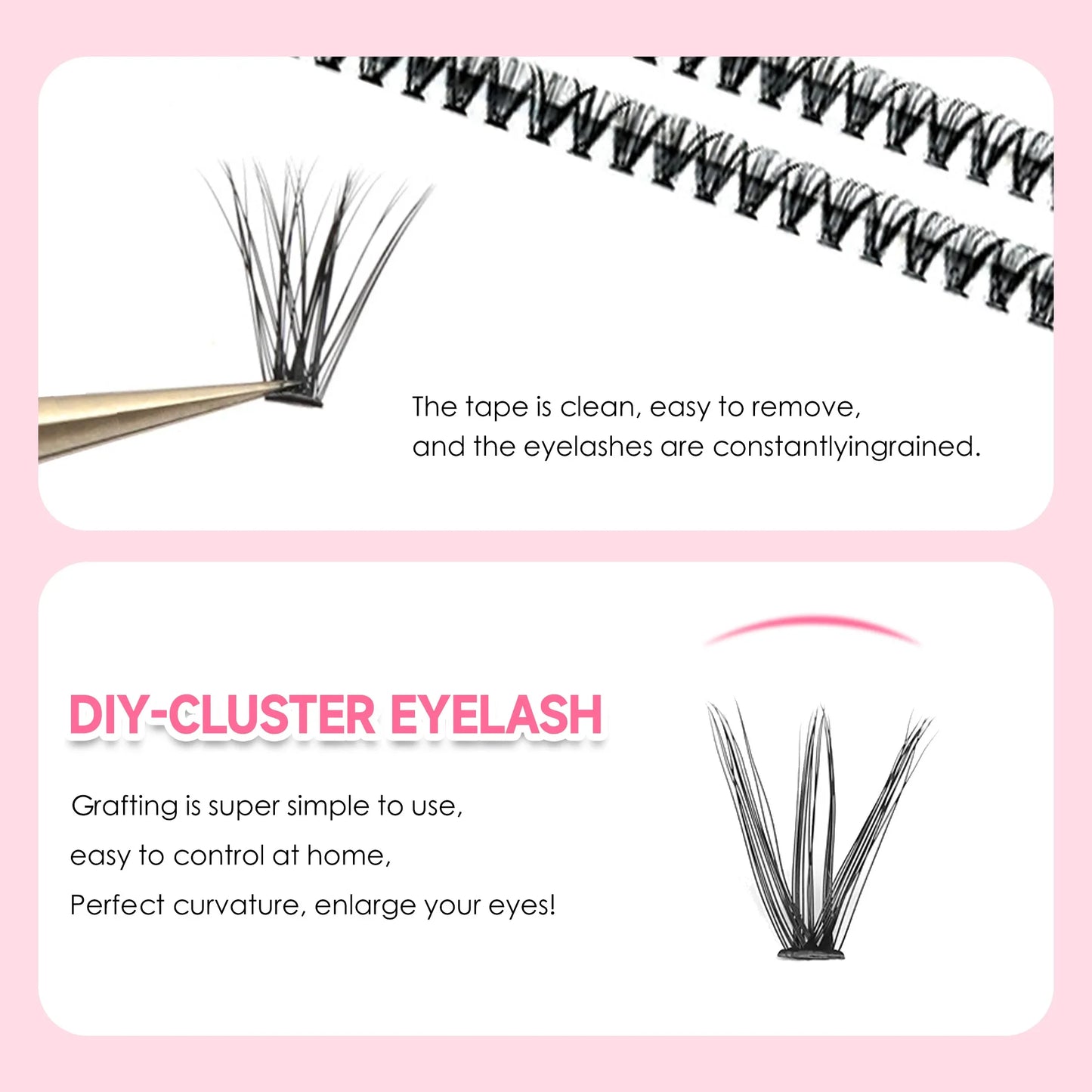 Kit Extensions de Cils DIY – 200 Touffes Cluster + Colle