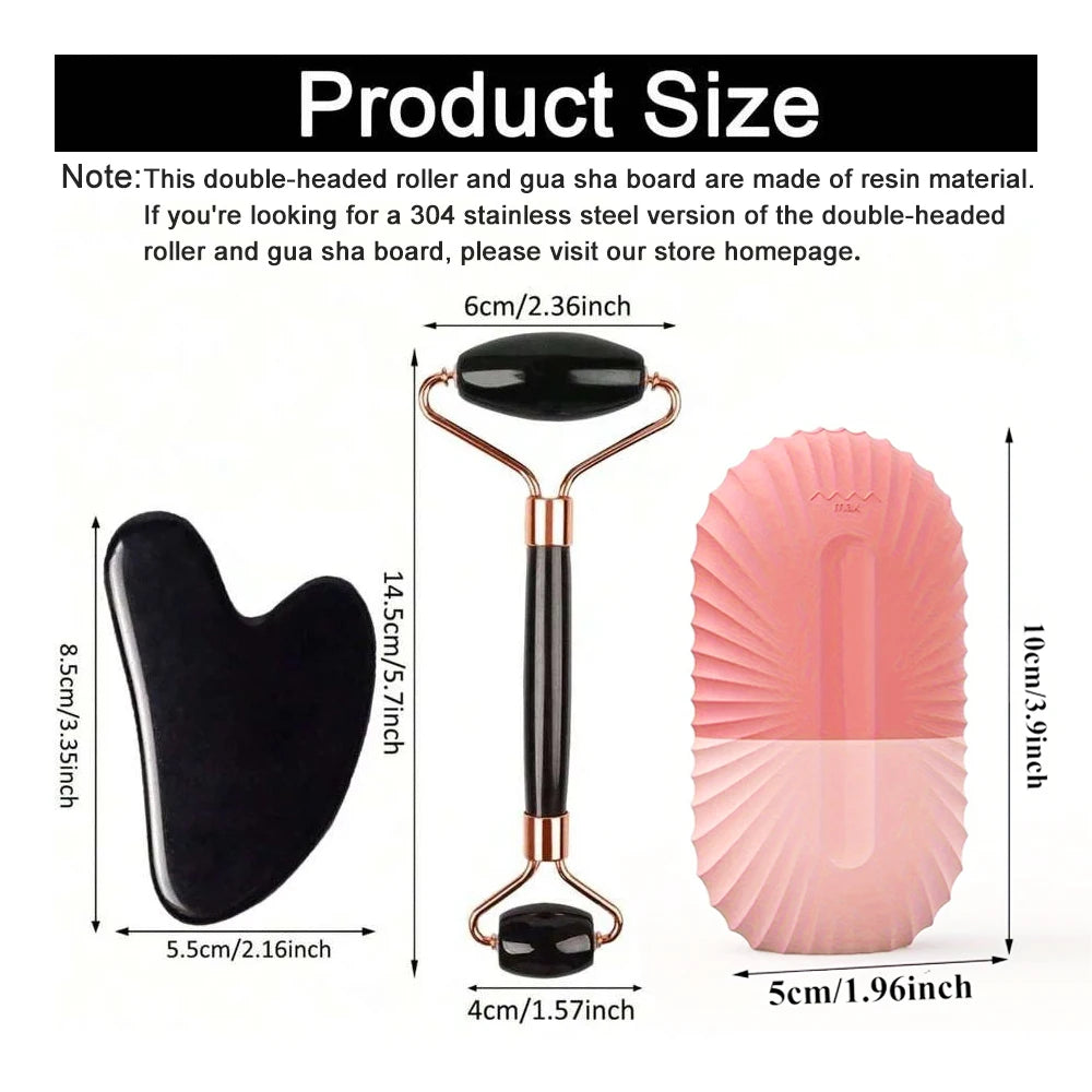Set Ice Roller + Gua Sha — Lifting, Drainage & Éclat Immédiat