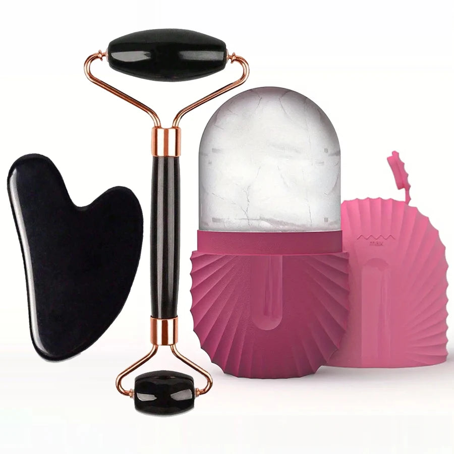 Set Ice Roller + Gua Sha — Lifting, Drainage & Éclat Immédiat