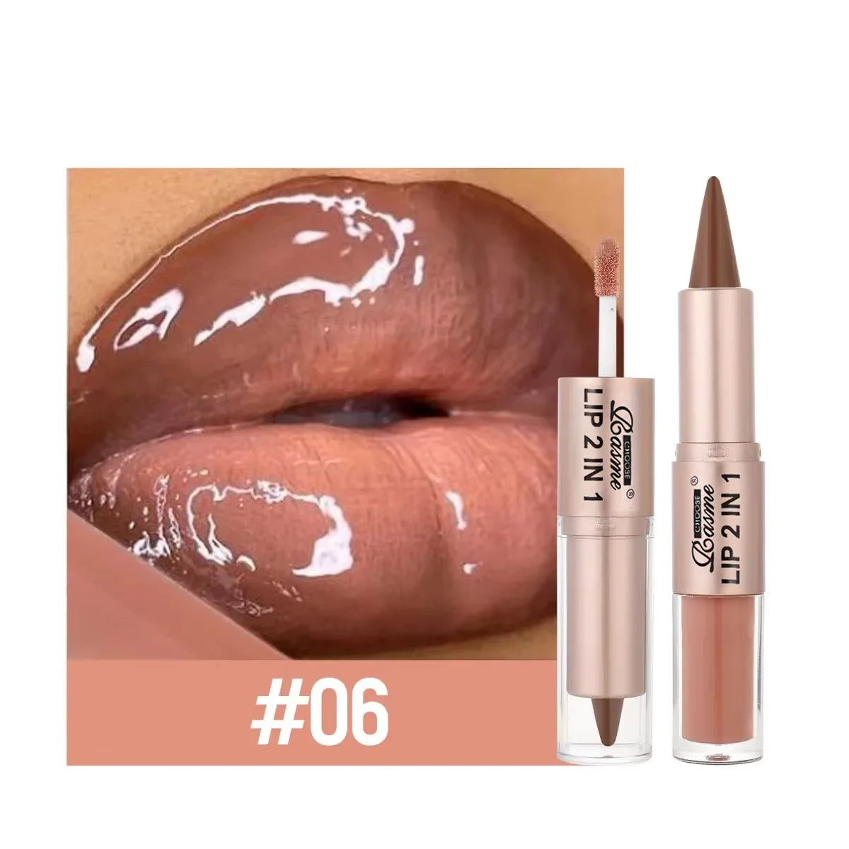 Rouge à Lèvres 2-en-1 & Gloss – Longue Tenue Waterproof