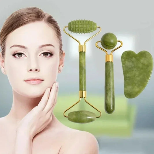 Set Roller Jade + Gua Sha — Rituel Anti-rides & Drainage