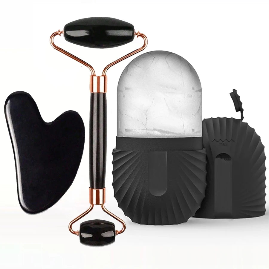 Set Ice Roller + Gua Sha — Lifting, Drainage & Éclat Immédiat