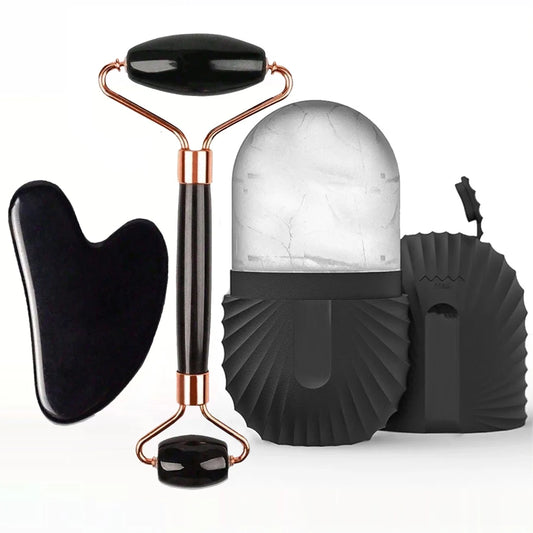 Set Ice Roller + Gua Sha — Lifting, Drainage & Éclat Immédiat