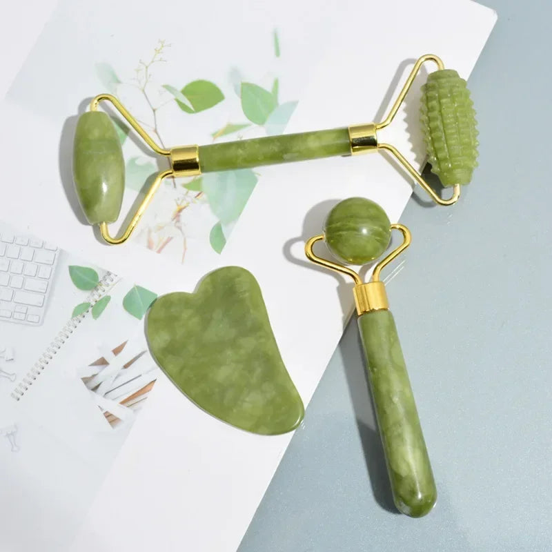 Set Roller Jade + Gua Sha — Rituel Anti-rides & Drainage
