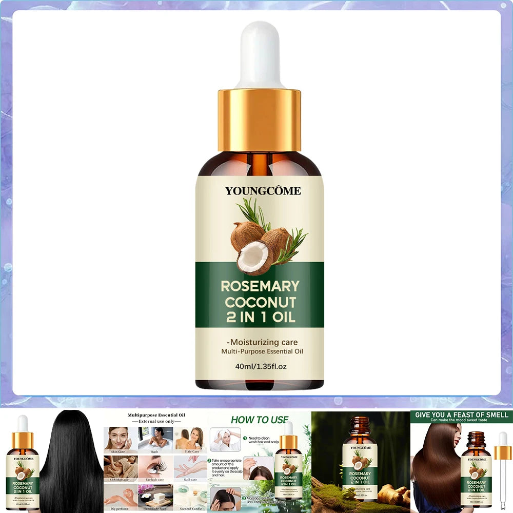 Huile Capillaire Romarin & Coco – Fortifie et Nourrit les Cheveux